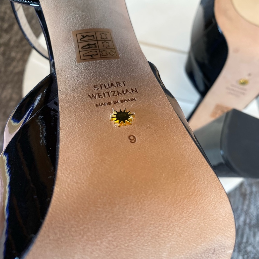 Stuart Weitzman Sky high 145 Platform Pump Heel Black Patent - Picture 9 of 10